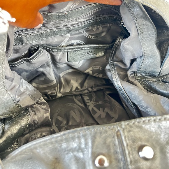 Michael Kors metallic gray leather tote - Picture 6 of 8